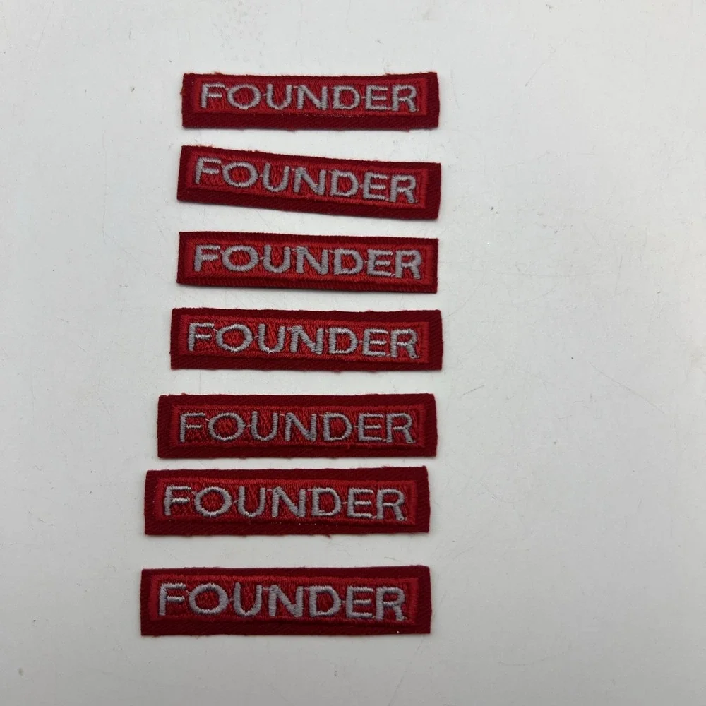 X7 NOS FOUNDER Boy Scouts of America Red & White Segment Strip PATCHES BSA